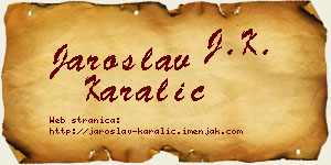 Jaroslav Karalić vizit kartica
